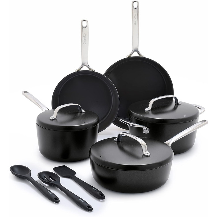 Набір сковорідок GreenPan GP5: антипригарне покриття, кераміка, 24.1 та 27.9 см, 2 шт.