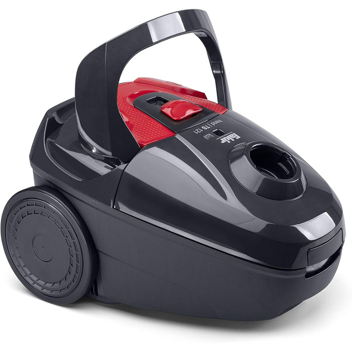 Пилсос Fakir Red Vac Power з мішком, 700W, з кабелем, HEPA фільтр H13, тихий двигун 69dB(A), великий мішок 3л, радіус дії 9м, чорно-червоний (TS 121)