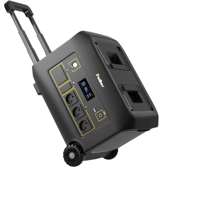 Портативна електростанція 300W (макс. 500W), 288Wh (90000mAh), сонячний генератор з чистою синусоїдою 230V AC, LiFePO4 акумулятор, для кемпінгу, подорожей та надзвичайних ситуацій (B1200E)