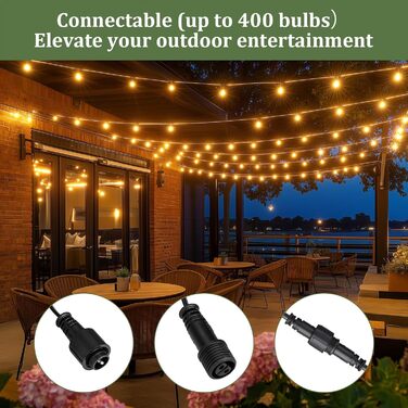 LED гірлянда для зовнішнього використання 9 м, диммувана, з пультом, 75 LED, тепле світло, IP45, для саду, балкону, тераси, кемпінгу та вечірок