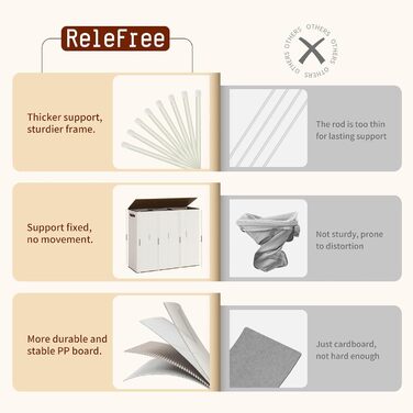 Кошик для білизни Relefree з 3 відділеннями, 180 л, великий кошик для сортування білизни, з 3 знімними мішками, з кришкою, для спальні, ванної кімнати, гуртожитку, кольору слонової кістки