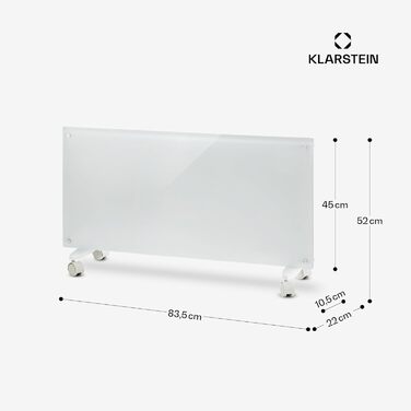 Електричний конвектор Klarstein Bornholm Smart: мобільний, тихий, з термостатом та керуванням через додаток (2000 Вт, білий)