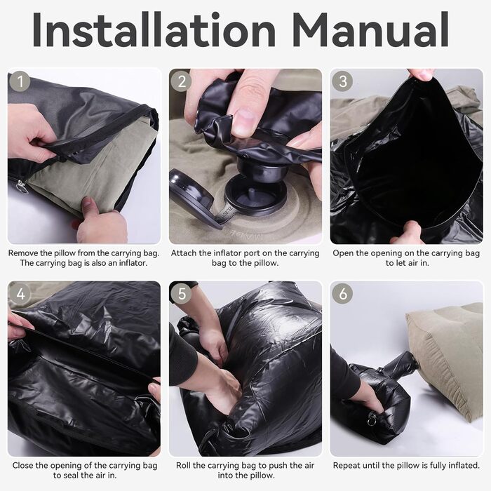 Надувне подушечко-клинок Lefeke для сну, для підняття ніг при набряках, для поліпшення кровообігу, для болю в ногах та спині, портативна подушка для ніг з сумкою, дихаюча