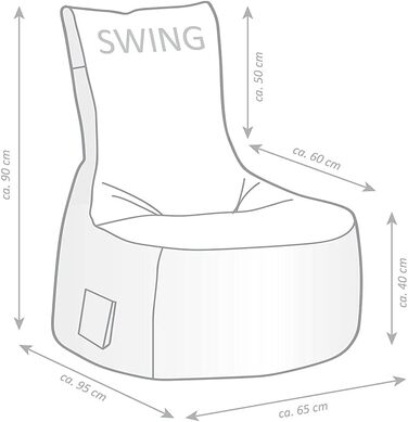 SEAT POINT only by MAGMA Beanbag Set Scuba Swing Stool Jeans Blue, SEAT POINT only by MAGMA Beanbag Set Scuba Swing Stool Jeans Blue