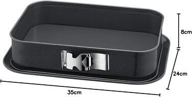 Форма для випічки Kaiser La Forme Plus прямокутна 35 x 24 см з емальованим дном, антипригарне покриття, для торту, тирамісу