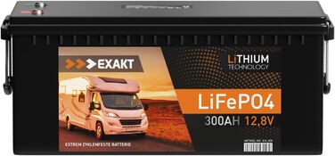 Акумуляторна батарея LiFePO4 12V 300Ah в т.ч. BMS Літієва батарея для човна Батарея для автофургону Сонячна батарея Літієва сонячна батарея Літієвий сонячний ДБЖ замінює 280Ah 200Ah