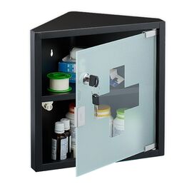 Шафка для медикаментів Relaxdays зі скляними дверцятами