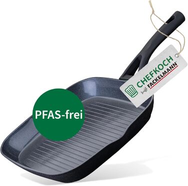 Grill-пательня Chefkoch Fackelmann Hamburg 28 см з антипригарним покриттям, з переробленого алюмінію, для всіх плит, сумісна з духовкою