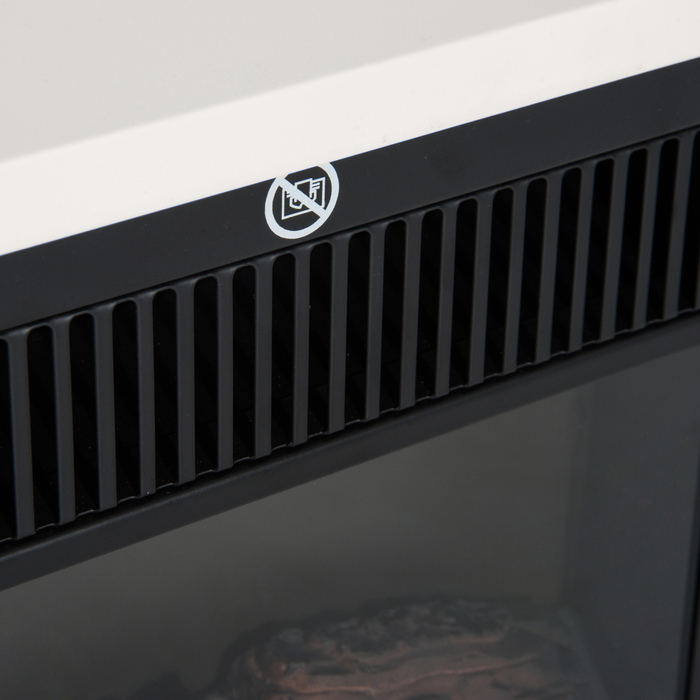 Електрокамін HOMCOM з обігрівом, електричний камін з LED-ефектом полум'я, декоративний камін потужністю 600/1200 Вт, електрична імітація каміна/вогнища, білий