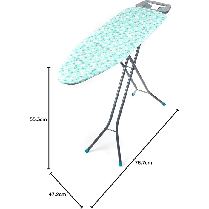 Регульована по висоті прасувальна дошка, квітковий візерунок, 110x33см, складна, з полицею, 023995POPEU