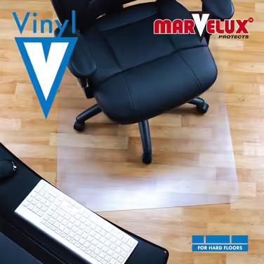 Прозорий вініловий килимок Marvelux для захисту підлоги, 116x130 см, прямокутний, для офісного крісла, без фталатів, підкладка під стілець, для твердих підлог, різні розміри
