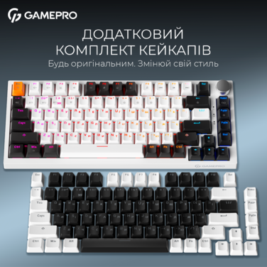 Бездротова механічна клавіатура GamePro Asgard Valhalla (MK160W Pro) 75% QLAB orange switches