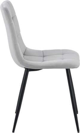 Крісло ALBATROS Bora для обідньої зони, комплект з 4 шт. Стильний дизайн у стилі вінтаж, витримує до 110 кг, м'яке крісло для кухні або обіднього столу (велюр, сірий)