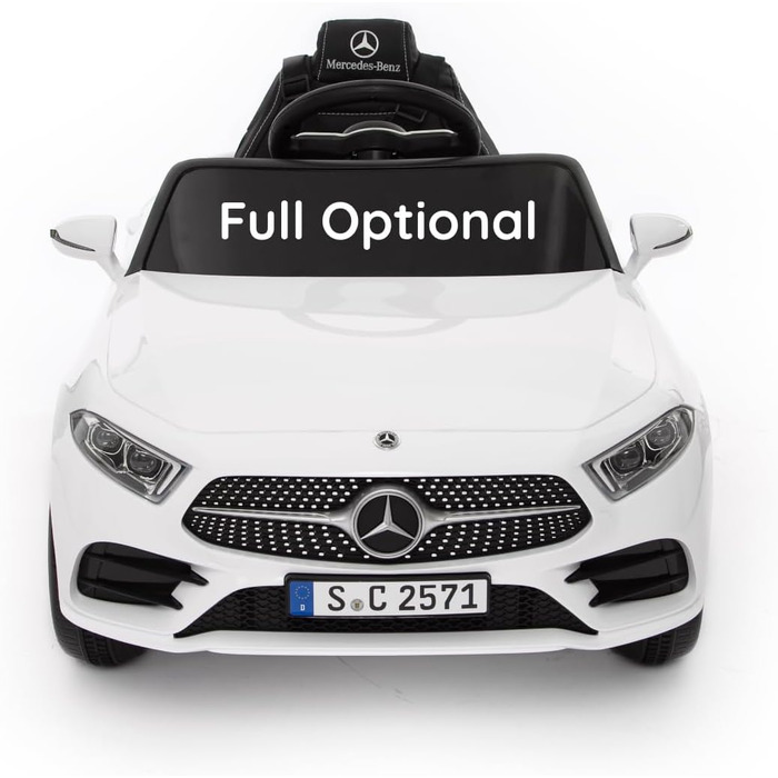 Дитячий електромобіль Mercedes CLS 350 AMG, ліцензія, 12V, шкіряні сидіння, пульт, MP3, білий