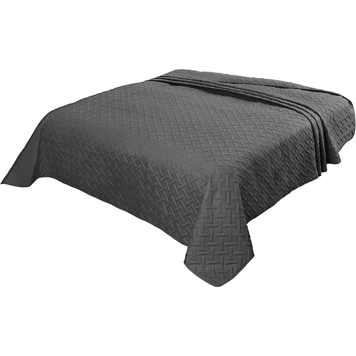 Покривало WOLTU покривало для ліжка 220x240 см Темно-сірого кольору, покривала з мікрофібри, стьобана ковдра, зшите ультразвуком, м'яке і приємне для шкіри ковдру для вітальні, покривало для дивана покривало для ліжка