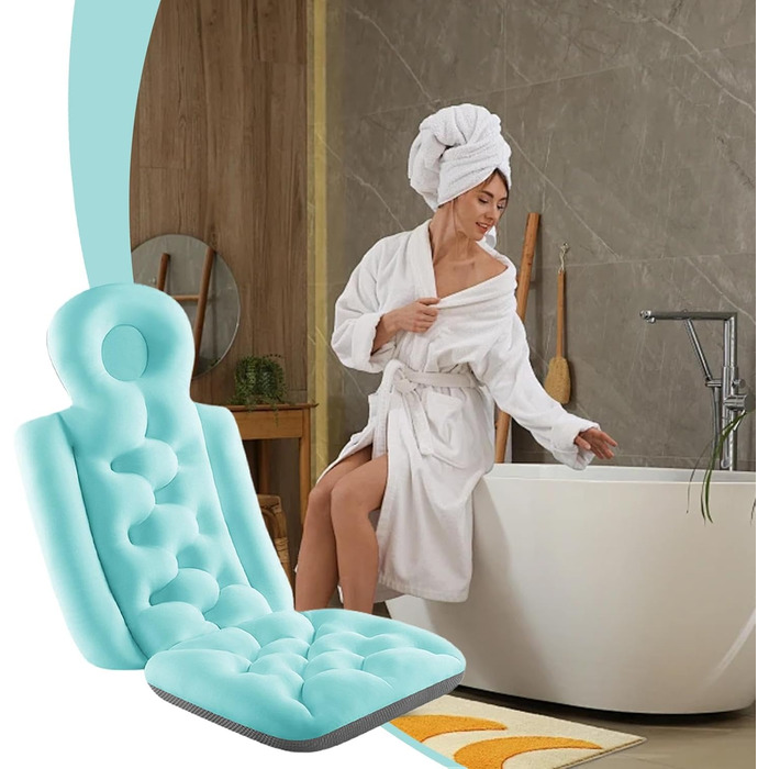 Подушка для ванни, м'яка та приємна на дотик, килимок для ванни, подушка для тіла, товста підкладка, килимок для тіла, еластична (Блакитна)