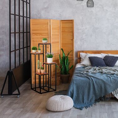 Підставка для квітів Relaxdays з 4 полицями (чорного кольору)