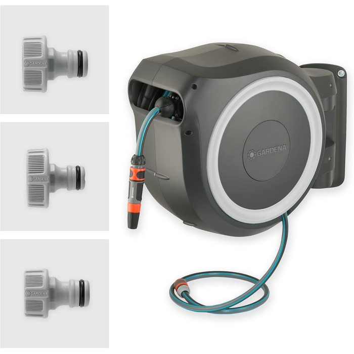 Набір для поливу Gardena RollUp XL (блакитний) 35 м: гнучкий шланг для великих садів, поворотна бокс, з 35 м шлангом Gardena та монтажним комплектом (18630-20)