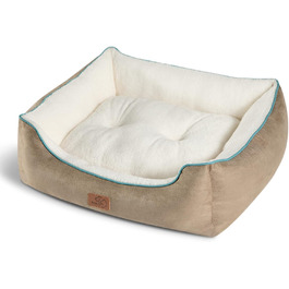 Підстилка для собак середнього розміру кошик для собак - 76x623 см кошик для собак миється для собак середнього розміру, квадратна м'яке ліжко з м'який край і двосторонній внутрішня подушка, (S (548x15 см), верблюд)