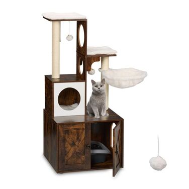 Relaxdays Cat Tree з тумбою для туалету 128 см