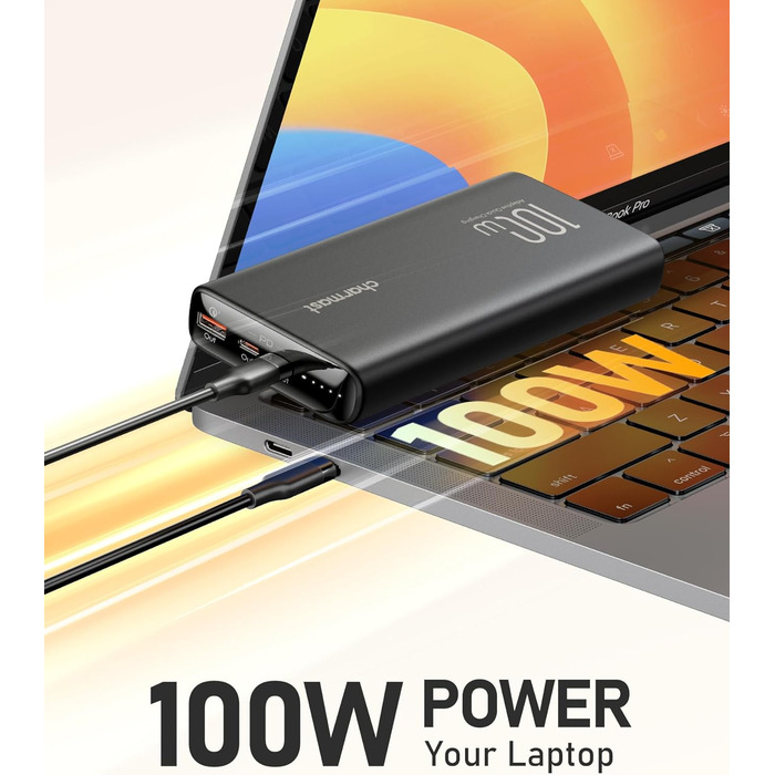 Зарядний пристрій Charmast Power Bank PD 100 Вт 20000 мАг Power Bank PD 20000 mAh Power Bank USB C External Battery Quick Charge 3.0 сумісний з ноутбуком MacBook Pro, Dell XPS, Lenovo, iPhone 11 / XS / X / XR, Huawei, Samsung, більше смартфонів