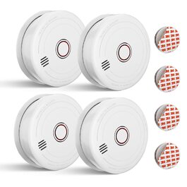 Датчик диму Rauchmelder з магнітною кріпленням, фотоелектричний, 10 років служби, змінна батарея, 4 шт. (4 шт.)