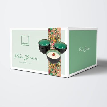 Набір мисок для макаронних виробів Singer Palm Beach з порцеляни 4шт Миска унікального дизайну Розширювана 1200 мл (десертні тарілки 4шт)