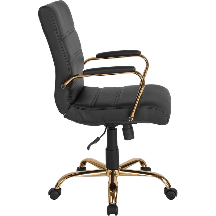 Офісний крісло Flash Furniture - крісло для шефа, біле шкіряне, з червоно-золотим каркасом, 61x58,5x103,5 см