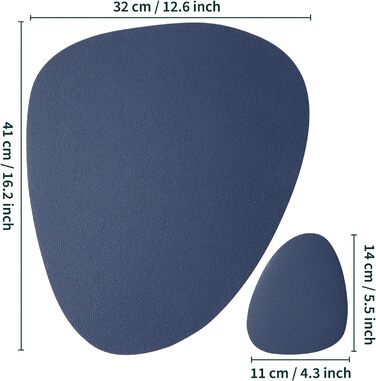 Набір серветок Myir JUN з екошкіри (6 шт., сіро-блакитний)