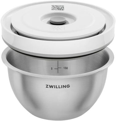 Набір ZWILLING Fresh & Save: контейнери для зберігання продуктів з вакуумним насосом, 9 шт., нержавіюча сталь, M-18 см, L-24 см