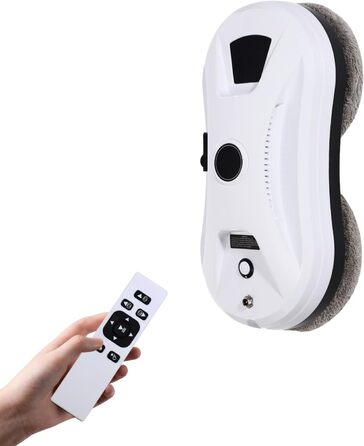 Робот для миття вікон електричний, автоматичний, з пультом керування та 10 серветками, для миття склопакетів у рамах, білий