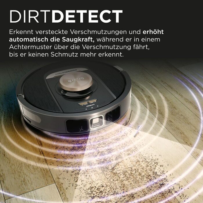 Робот-пилосос Shark PowerDetect 2-в-1 з функцією миття, самостійне очищення на 60 днів, LiDAR-навігація, NeverStuck, керування через додаток, RV2800ZEEU, чорний