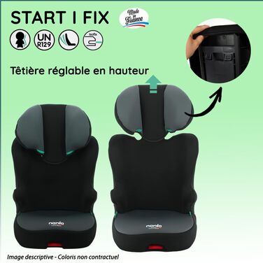 Автокрісло-бустер Isofix START I FIX 106-140 см R129 i-Size - Для дітей від 5 до 10 років - Регульований по висоті підголівник - Відкидна основа (Minnie)