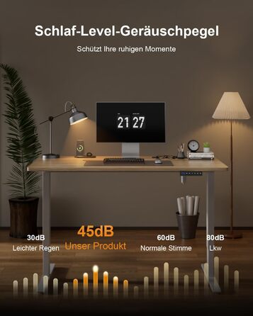 Регульований стіл з підняттям, USB-зарядкою та розеткою, 100 x 60 см. Електричний стіл, регульований комп'ютерний стіл з пам'яттю 3-х функцій, білий (горіх, 100 x 60 см)