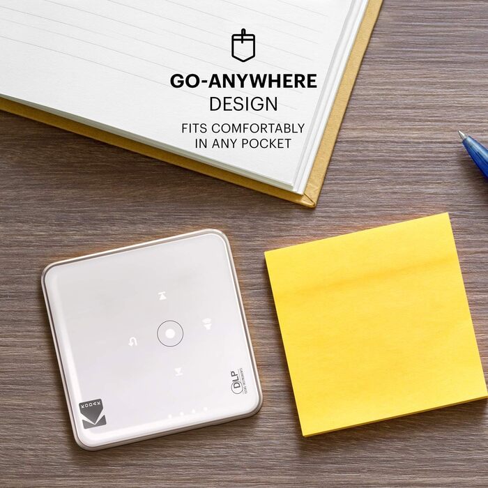 Портативний проєктор Kodak Luma: 1080p HD LED DLP з вбудованим динаміком, HDMI, USB, Micro SD, сумісний з iOS та Android