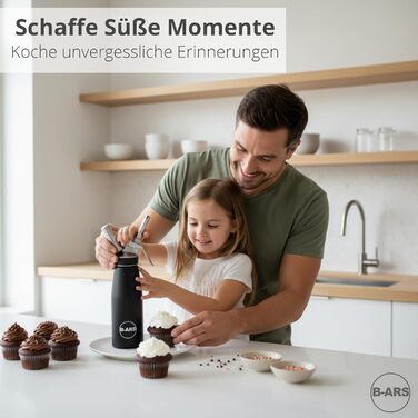 Дозатор для вершків B-ARS з алюмінію, 500 мл, з нержавіючою сталею, для десертів, мусів, легко миється