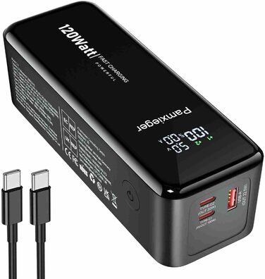 Портативний зарядний пристрій Powerbank Klein Aber Stark 120W, 27000 mAh з LCD дисплеєм для смартфонів, планшетів та ноутбуків