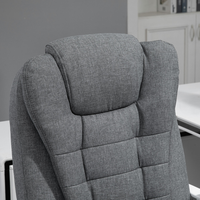Ергономічний стілець Vinsetto Office Chair зі складною підставкою для ніг, регулюється по висоті та нахиляється, метал сірий для комфорту в домашньому офісі