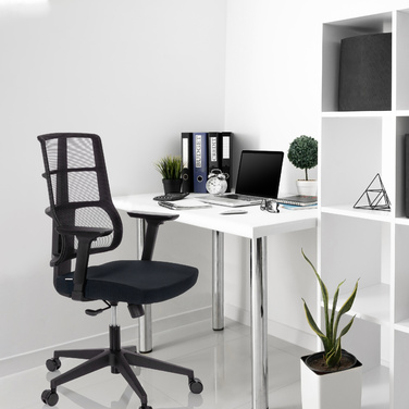 Офісне крісло / поворотне крісло SPINIO сітка / тканина чорна hjh OFFICE