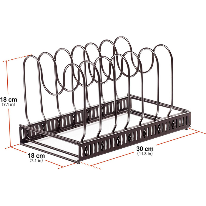 Тримач для каструль Masthome, тримач для кришки каструлі з 7 регульованими відділеннями Органайзер для каструль для кухні-відправити 1