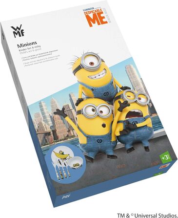 Набір дитячого посуду Minions WMF Cromargan, 6 предметів, з нержавіючої сталі, від 3 років, без гравію, придатний для миття в посудомийній машині