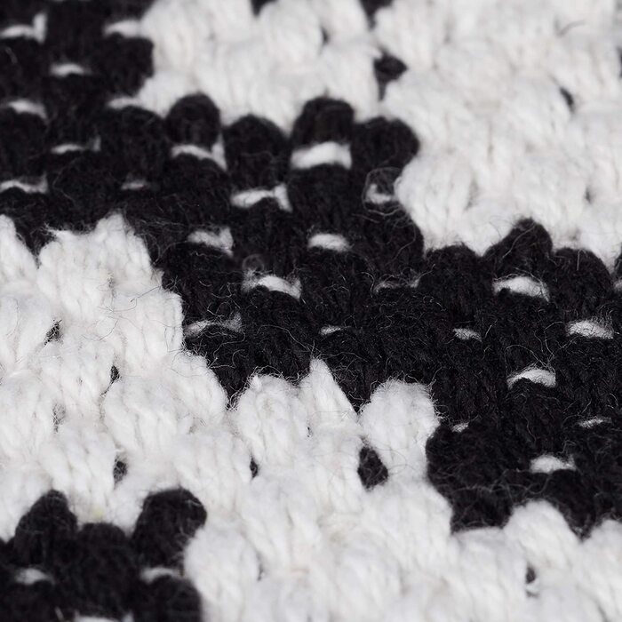 Бавовняний килим для відпочинку, нековзний бігун, килимок для бігу в передпокої, тканий, чорний, білий килим для вітальні (80x200 см)
