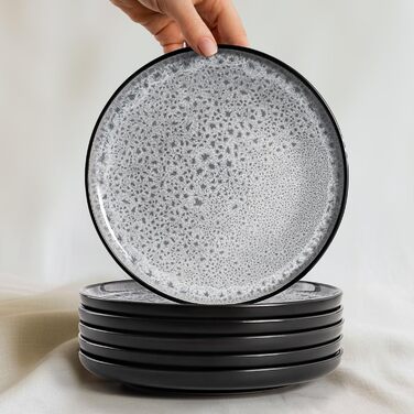 Набір посуду Twinzee Steingut 24 шт. для 6 осіб: тарілки та миски - серія Riviera (Perla, глибокі тарілки (x6))