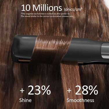 Випрямляч Faszin 2 в 1 Curls & Rectening, Швидке нагрівання 20 секунд, Іонний випрямляч для волосся з титановими пластинами для гладкої зачіски, 3D плаваюча панель запобігає висмикуванню волосся, з РК-дисплеєм, 130 C-230 C - (чорний)