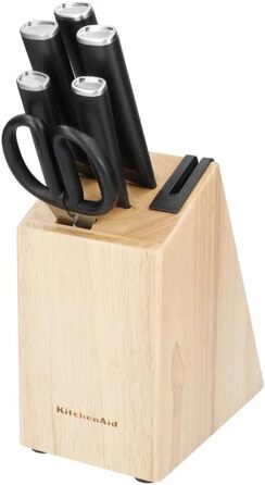 Набір ножів KitchenAid 6 шт. з бруском, нержавіюча сталь, чорний