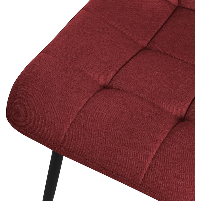 Крісла для їдальні ML-Design, крісла для вітальні з тканинним покриттям та чорними металевими ніжками, кухонні крісла з підлокотниками, м'які крісла для їдальні, вітальні, кухні, офісу (набір 4 шт, червоні)