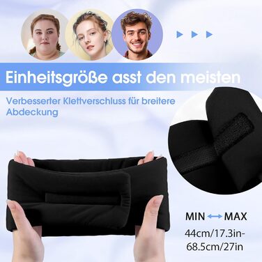 Маска для сну з Bluetooth навушниками, 100% затемнення, шовкова, для чоловіків та жінок, м'які навушники, Bluetooth маска для сну, подорожей (Чорний)