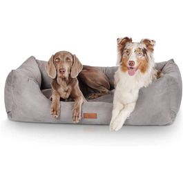 Лежак для собак Knuffelwuff Dreamline з велюру XL 105 x 75 см Сірий Сірий L 105 x Ш 75 x В 25 см