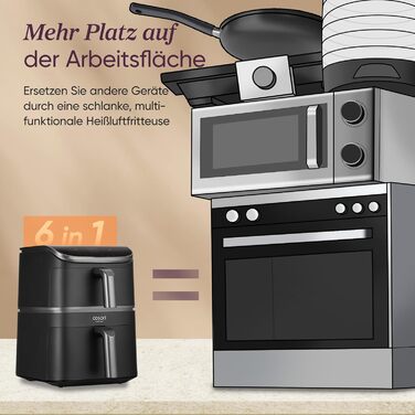 Фритюрниця повітряна COSORI Turbo Tower з 2 камерами, 10.8л, TurboBlaze технологія, з решіткою для гриля та рецептами