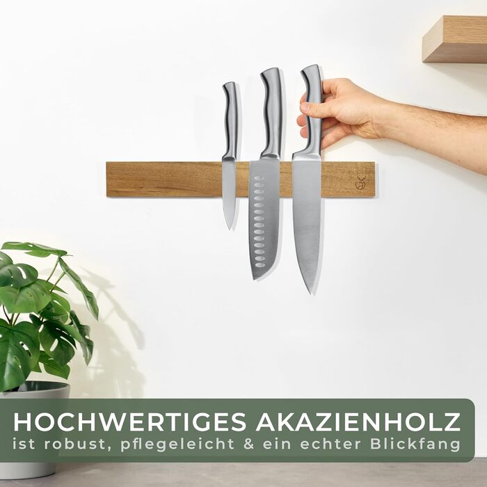 Набір ножів Waldwerk 11 предметів з підставкою та точилкою. Кухонний набір ножів з підставкою з акації